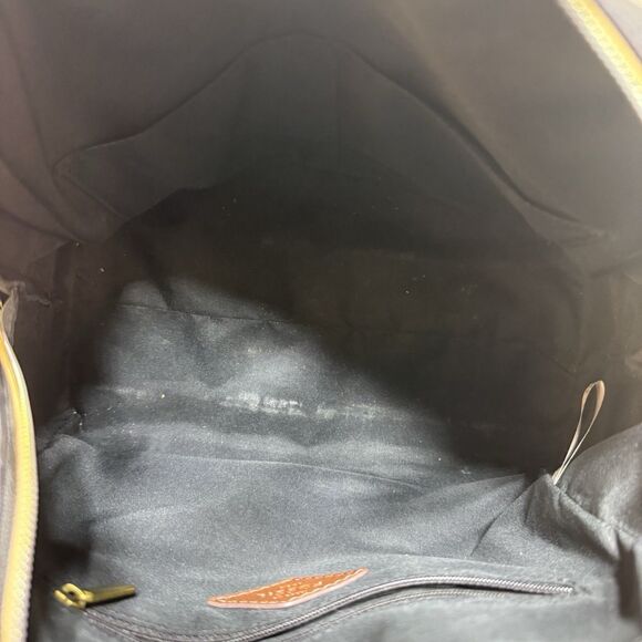 Fossil Sydney Satchel Shoulder Bag Black Brown Leather  Double Handles - Picture 8 of 11